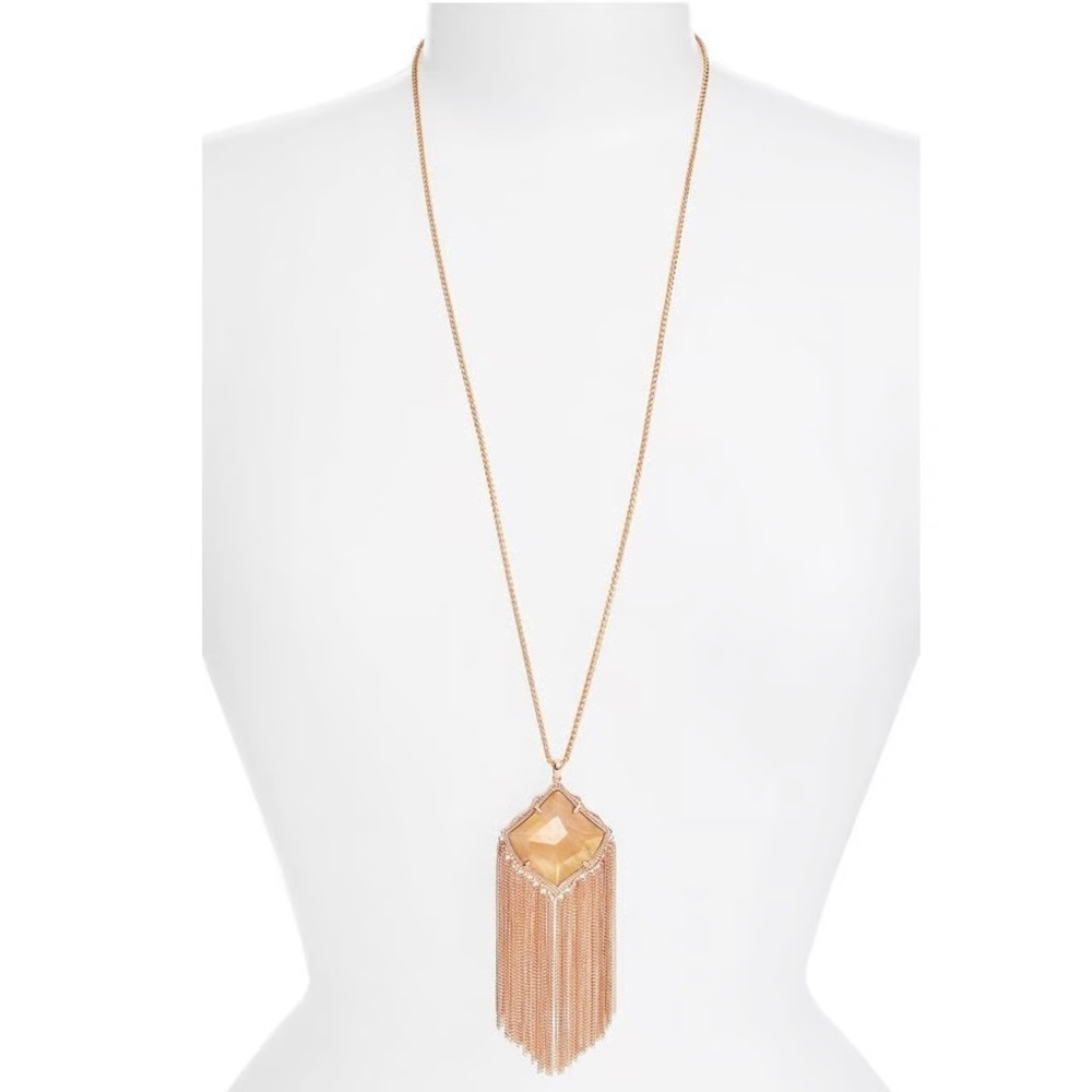 Kendra Scott Rose Gold Kingston Pendant Long Necklace - Picture 2 of 7